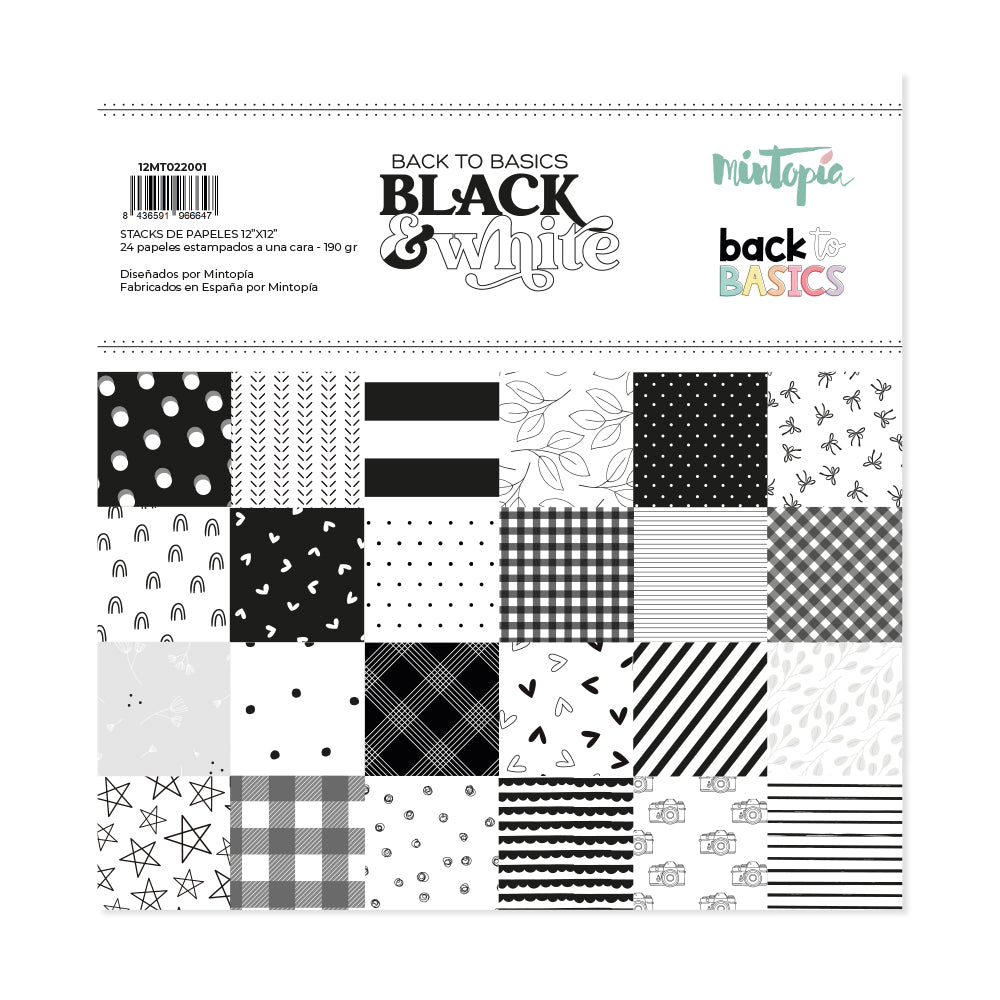 Stack 12x12 Black and white
