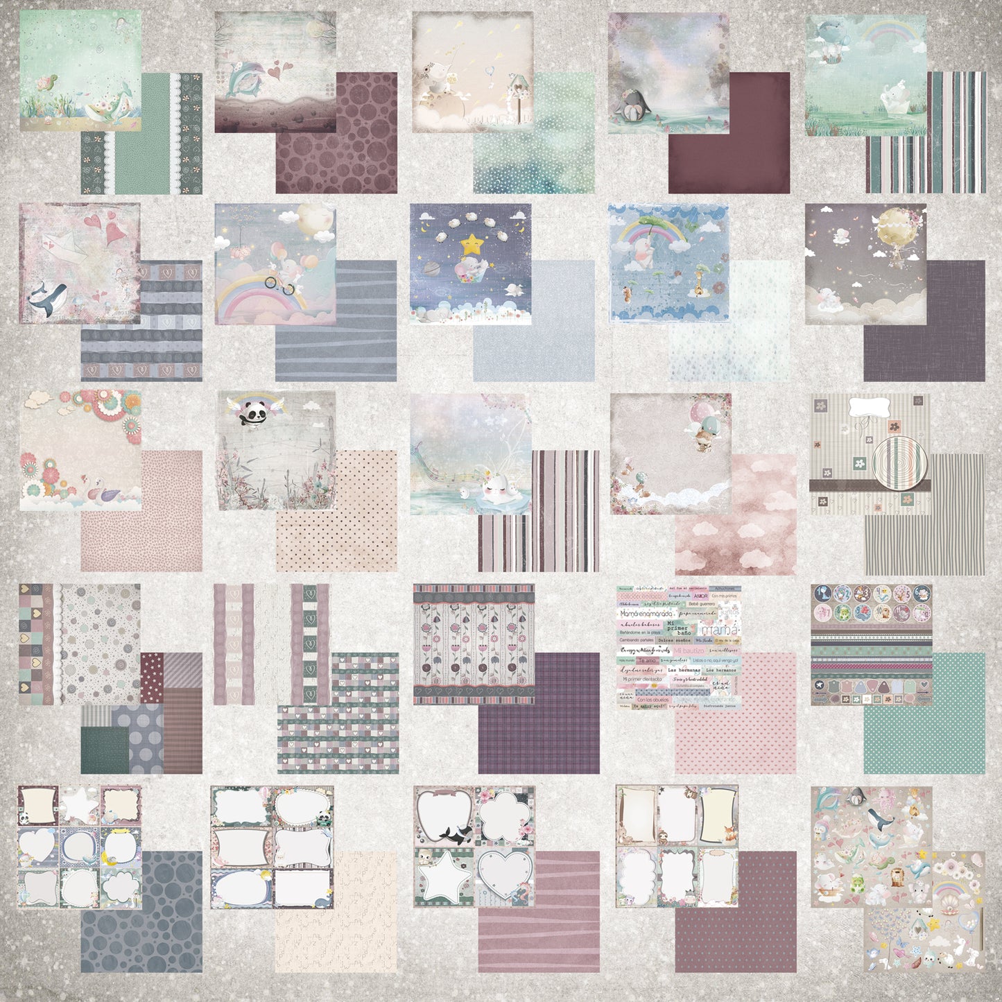 Pad 8x8" Bellaluna Crafts con 24 papeles doble cara Sweet Dreams