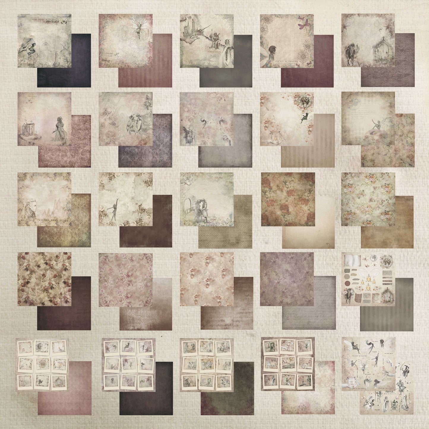 Pad 8x8" Bellaluna Crafts con 24 papeles doble cara Fantasy Kingdom