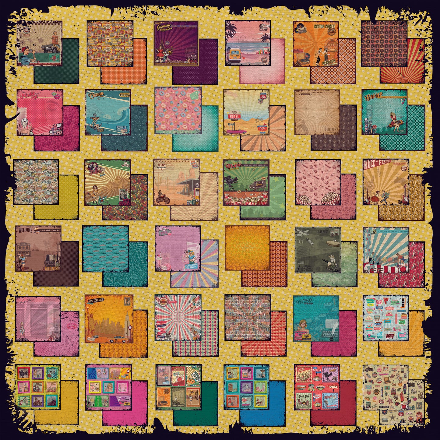Pad 12x12" Bellaluna Crafts con 35 papeles doble cara Retro Pin Up