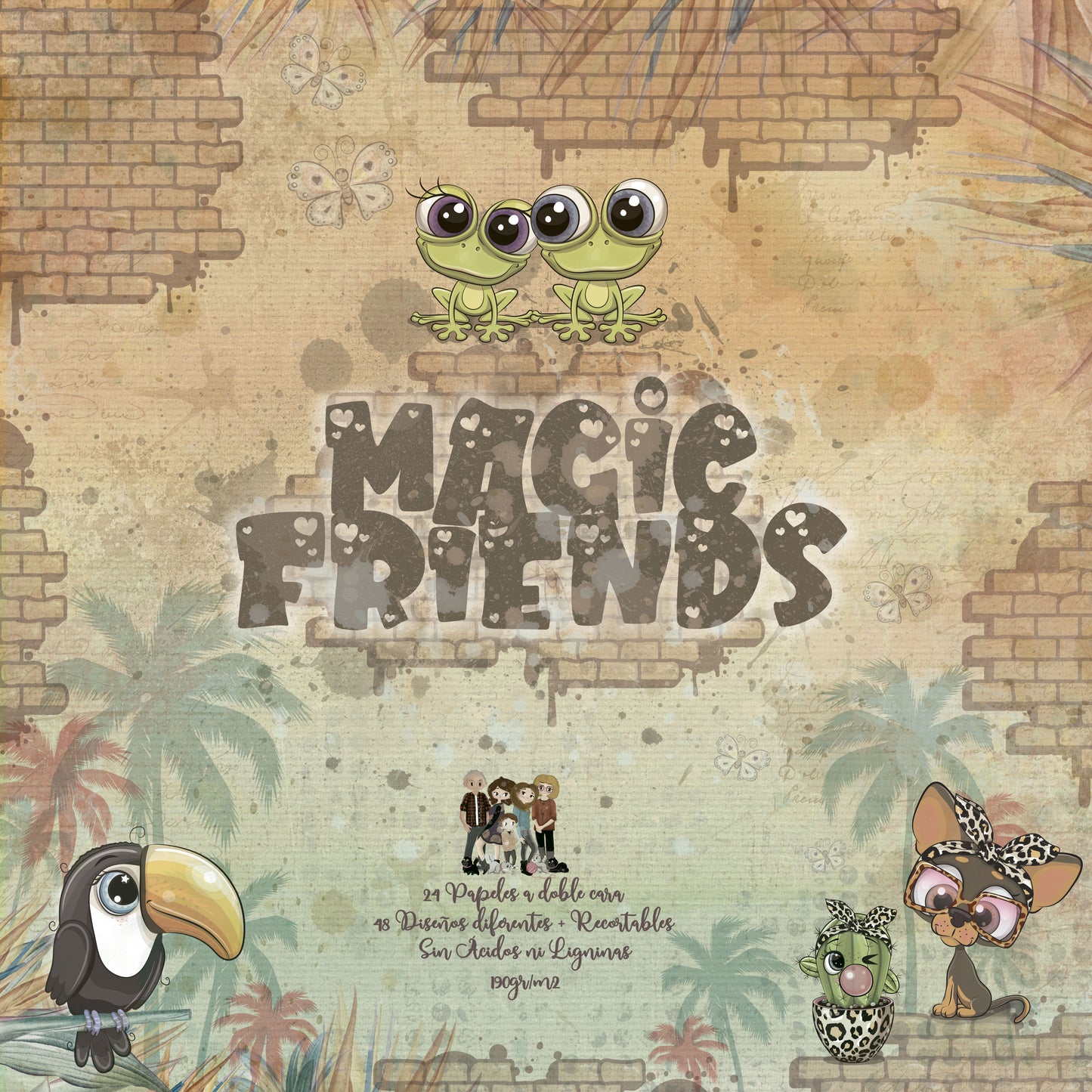 Pad 12x12" Bellaluna Crafts con 24 papeles doble cara Magic Friends