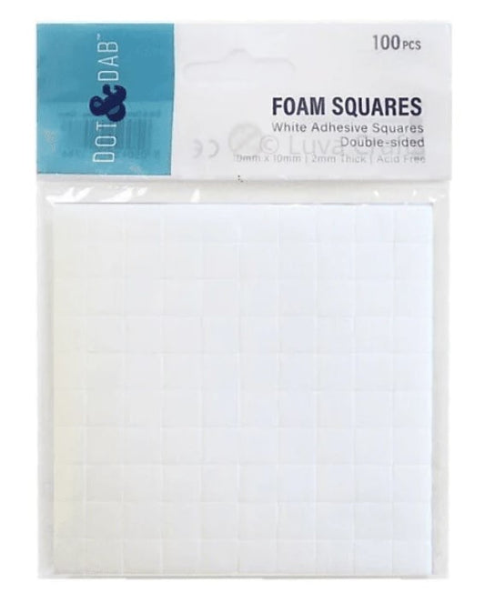 Dot & Dab Foam Squares 10x10x2 mm white x100