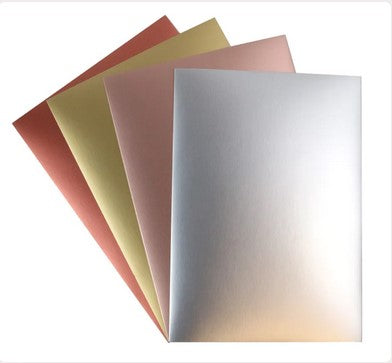 Pad de cartulinas metalizadas lisas A4 4 colores 8 hojas