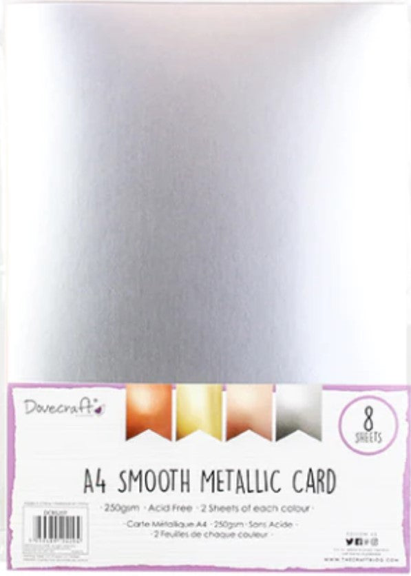 Pad de cartulinas metalizadas lisas A4 4 colores 8 hojas