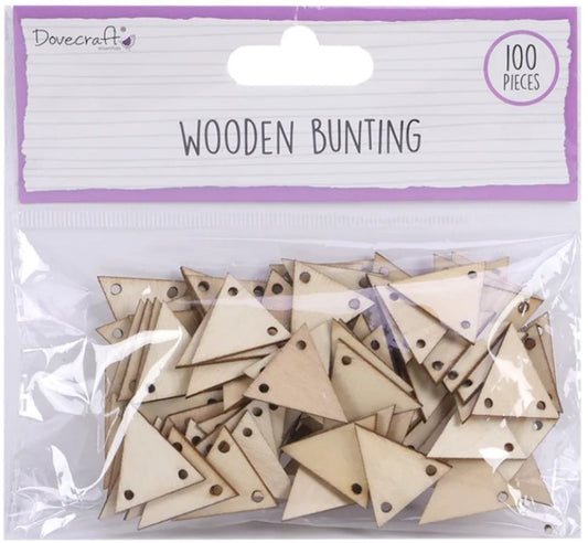 Mini banderines de madera Dovecraft Essentials Wooden Bunting 100 pcs