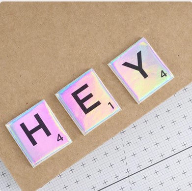 Dovecraft Essentials Metallic Letter Tiles - Iridescent