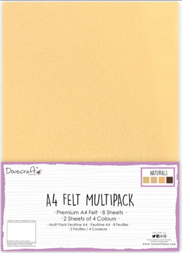 Dovecraft A4 Felt - Naturals