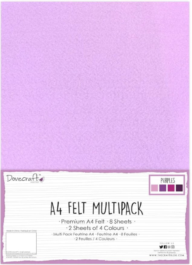 Dovecraft A4 Felt - Purples
