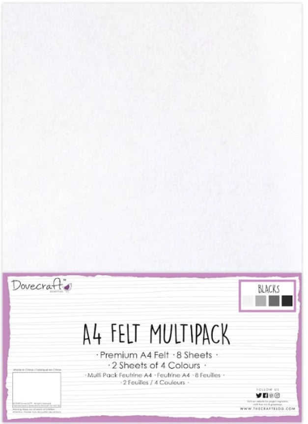 Dovecraft A4 Felt - Blacks