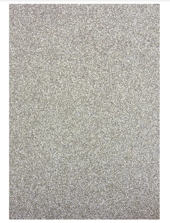 Dovecraft A4 Glitter Card Silver