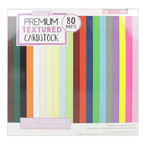 Mega stack de cartulinas Premium texturizadas 12x12" colores surtidos 80 hojas