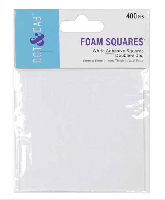 Dot & Dab Foam Squares x400 1mm white