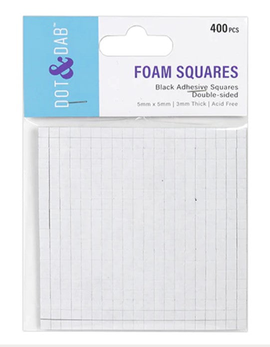 Dot & Dab Foam Squares x400 3mm black