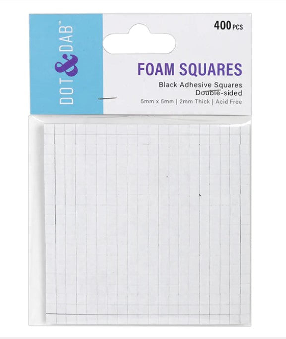 Dot & Dab Foam Squares x400 2mm black
