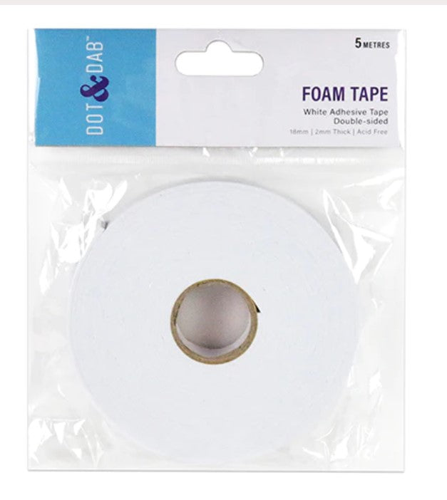 Dot & Dab Foam Tape 18mm x 5m x 2mm white