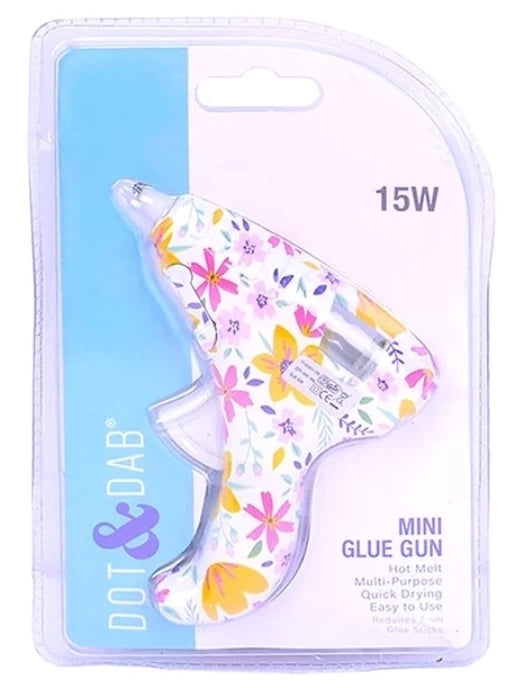 Dot and Dab Patterned Glue Gun - White Floral