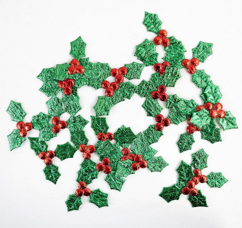 Die Cuts Dovecraft Christmas Naughty or Nice Holly Pieces 24 pcs