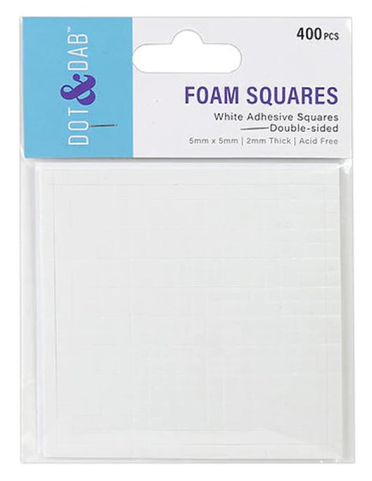 Dot & Dab Foam Squares 5x5x2 mm white x400