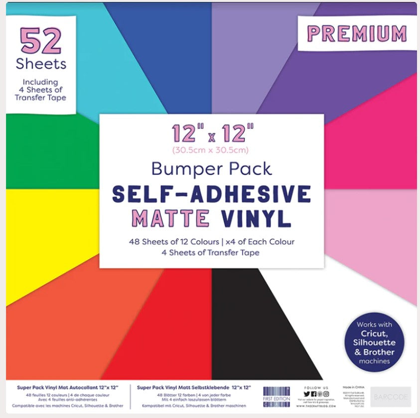 Bumber Pack vinilos autoadhesivos First Edition 12"x12" acabado Matte 52 hojas