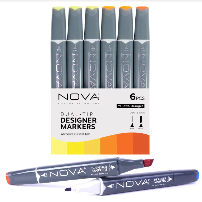 Sketch Markers - 6pcs - Yellows/ Oranges