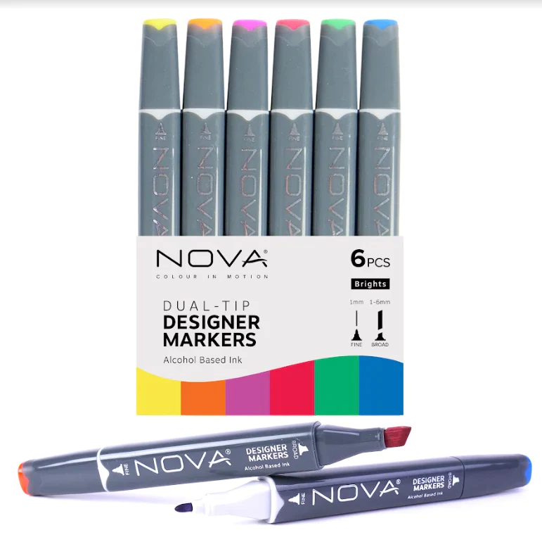 Sketch Markers - 6pcs - Brights