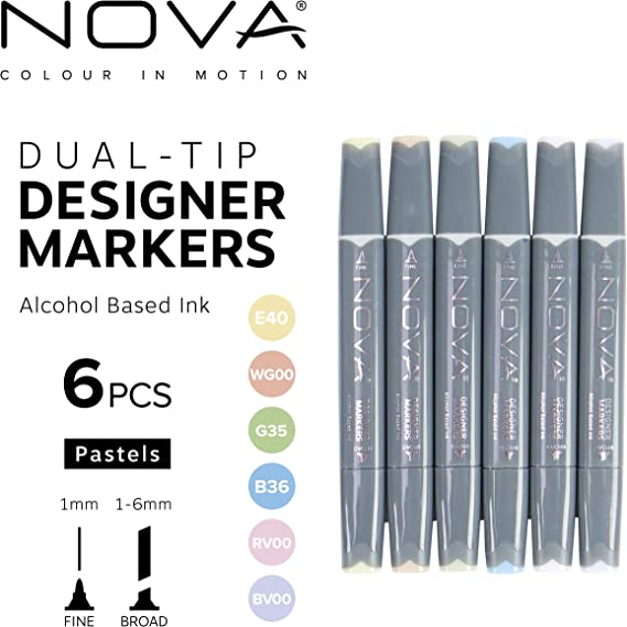 Sketch Markers - 6pcs - Pastels