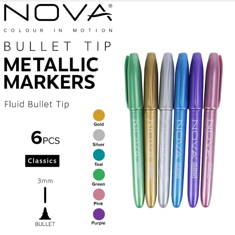 Metallic Markers - 6pcs - Multi