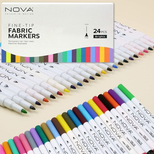 Set de rotuladores para tela Nova 24 pcs Fabric Markers punta fina