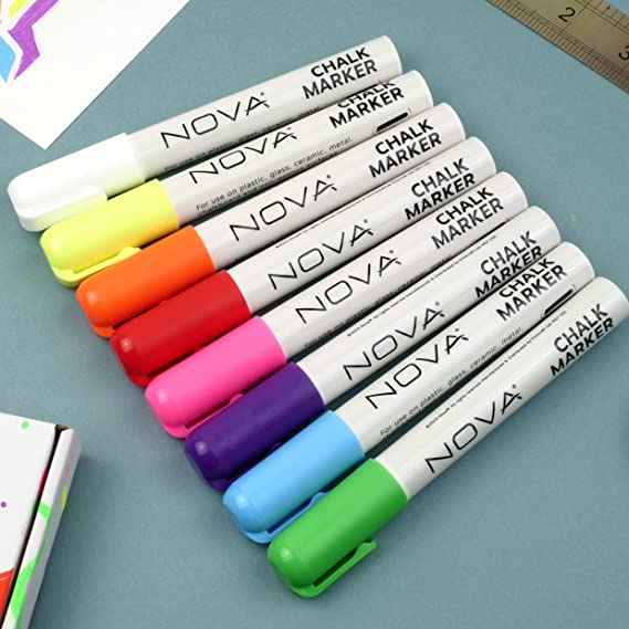 Set de rotuladores Nova Chalk Markers 8 pcs con punta reversible