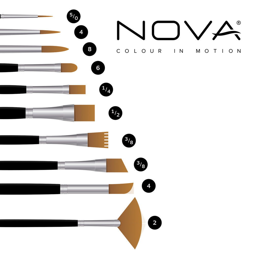 Nova 10 Piece Paint Brush Set