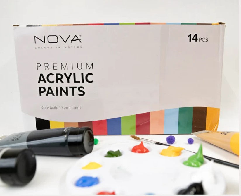 Set de pinturas acrílicas Nova Premium Acrylic paints 14 colores