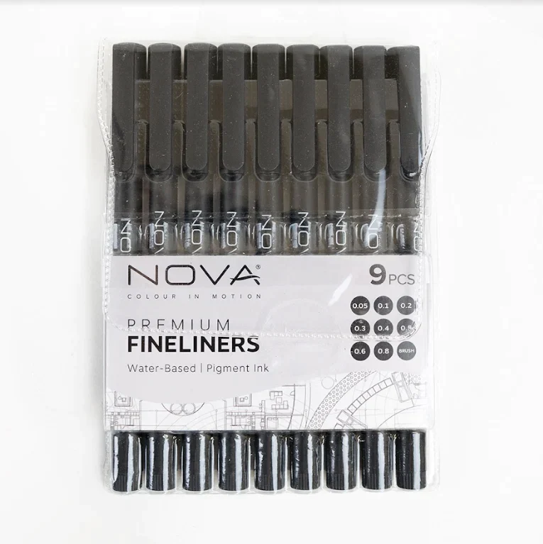 OFERTA ESPECIAL Set de rotuladores Premium Fineliners Nova Black Basics 9 pcs