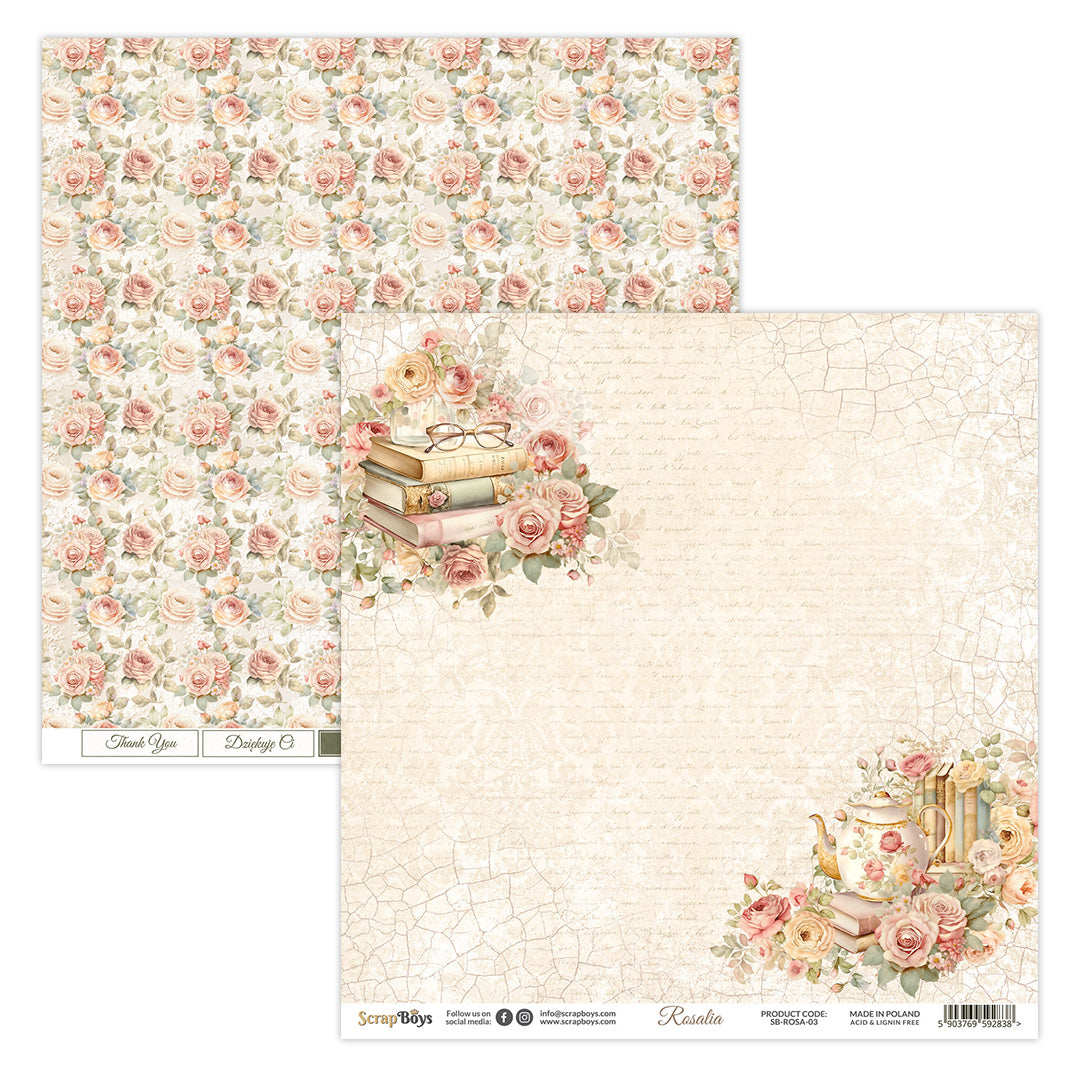 Papel Scrap Boys 12x12" Rosalia 3