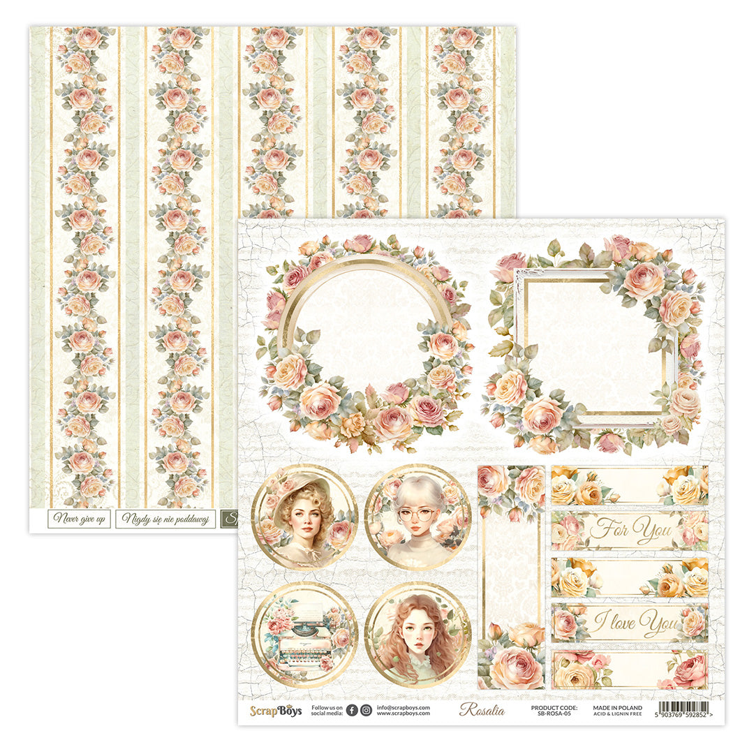 Papel Scrap Boys 12x12" Rosalia 5