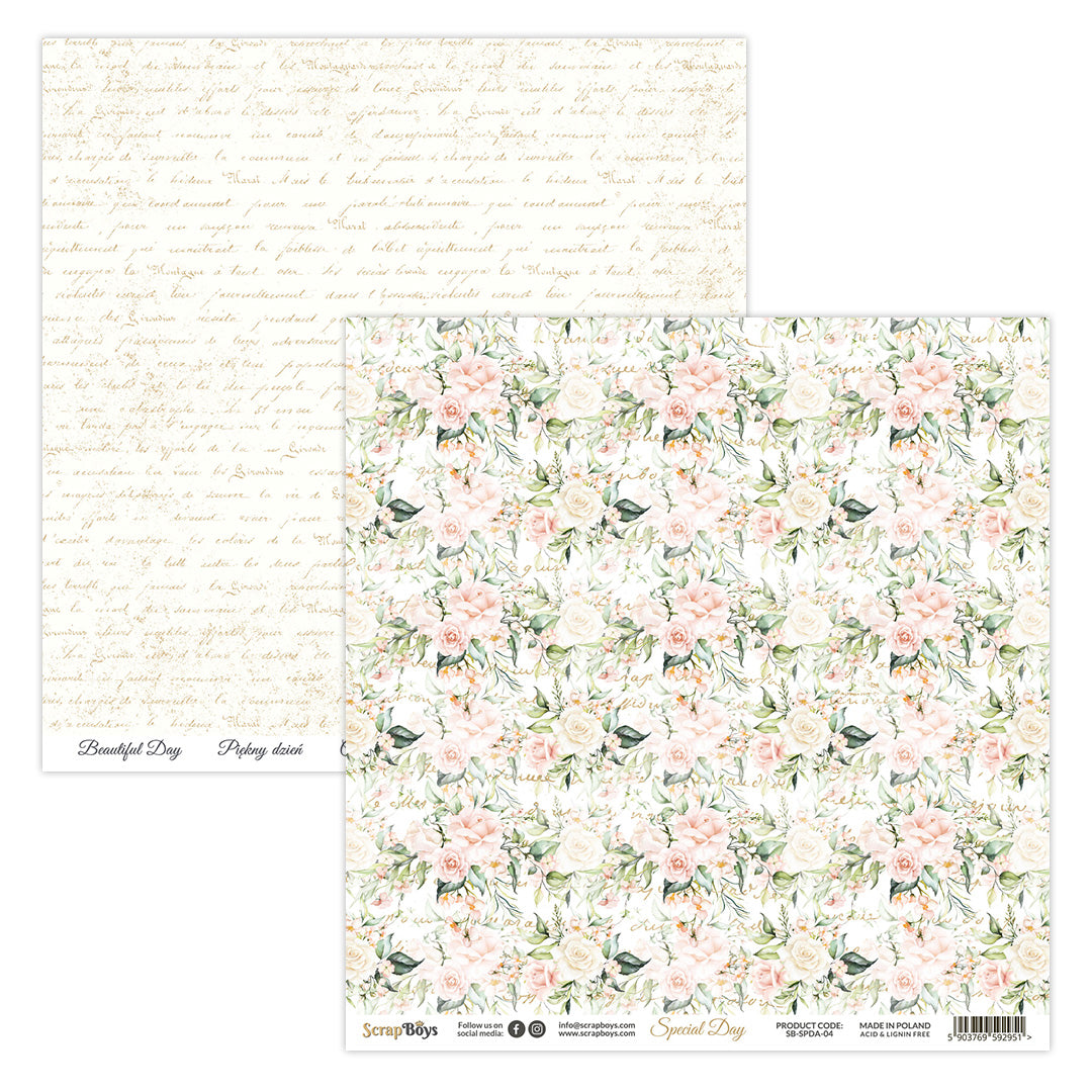 Papel Scrap Boys 12x12" Special Day 4