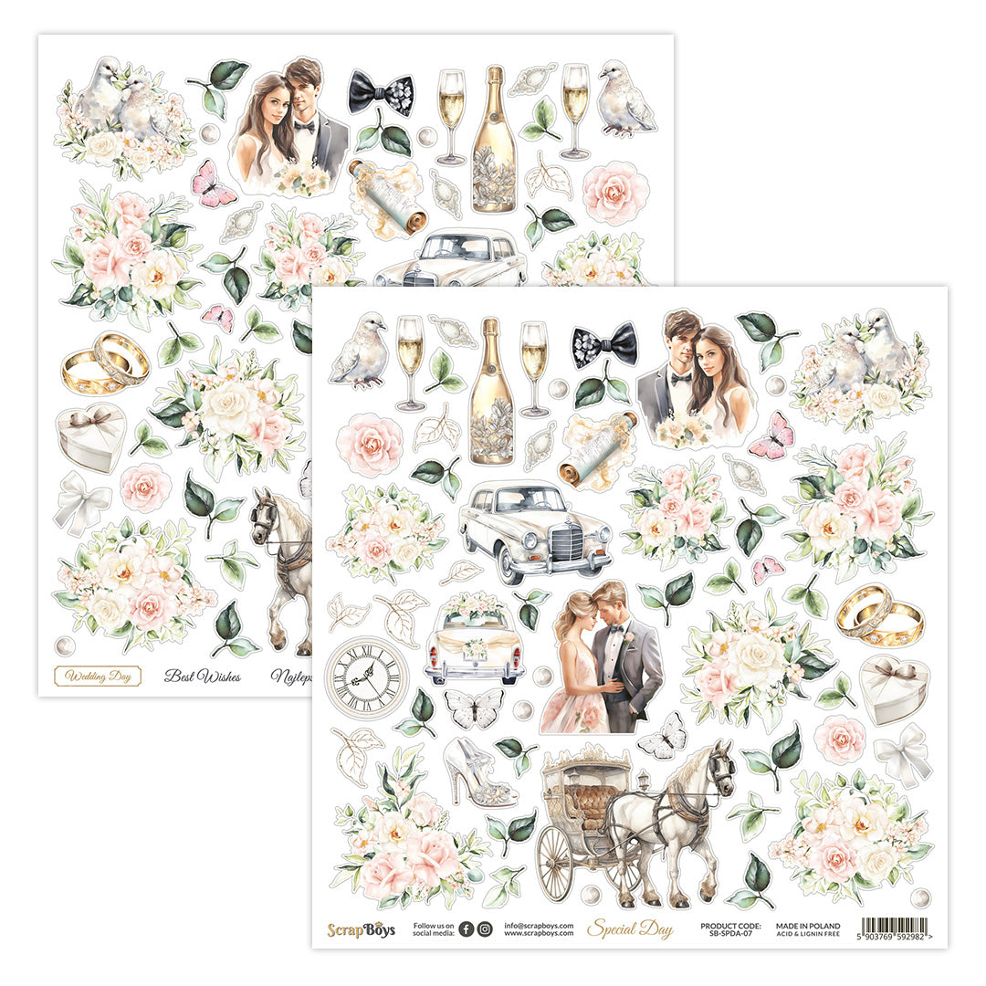 Papel Scrap Boys con recortables 12x12" Special Day 7