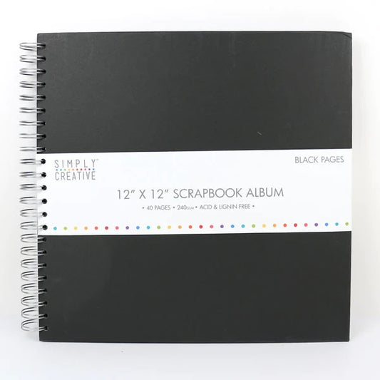 Scrapbook Álbum espiral 12x12" Black 40 pages
