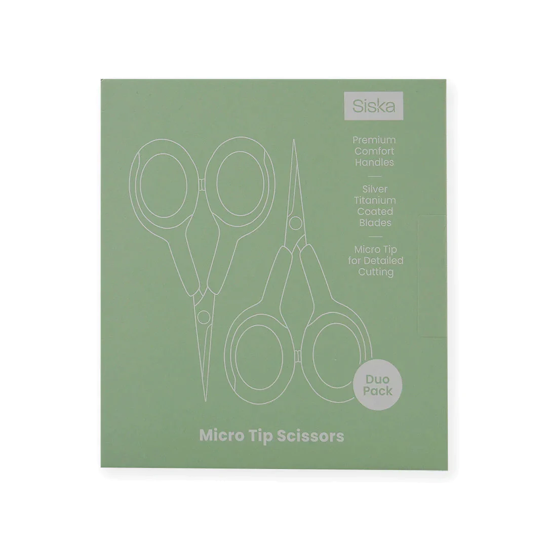Set con 2 Tijeras Siska de titanio 4" Micro-Tip Scissors Coating