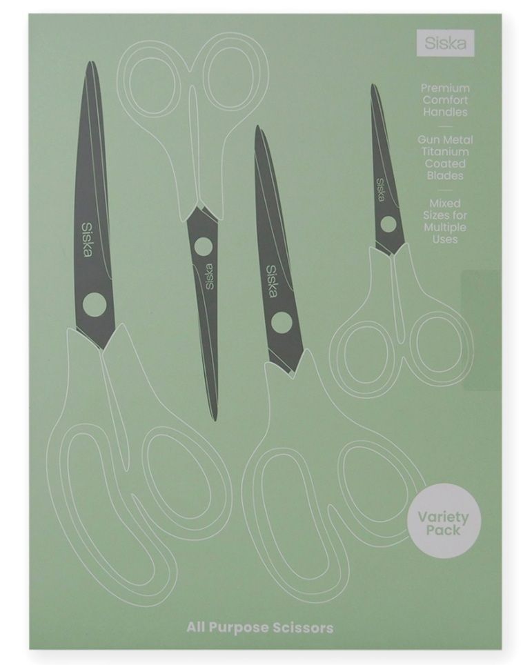 Set con 4 Tijeras Siska de titanio All Purpose Scissors Coating