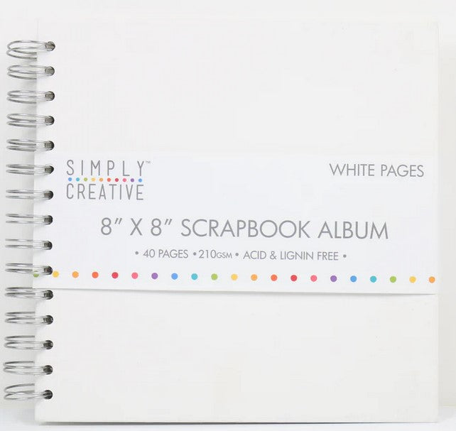 Scrapbook Álbum espiral 8x8" White 40 pages