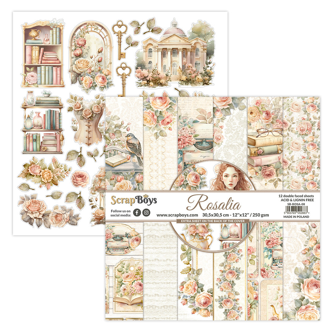 Set de papeles Scrap Boys 12x12" Rosalia