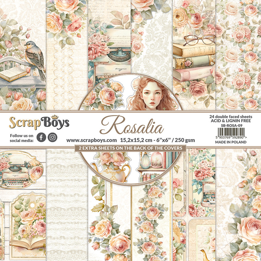 Set de papeles Scrap Boys 6x6" Rosalia