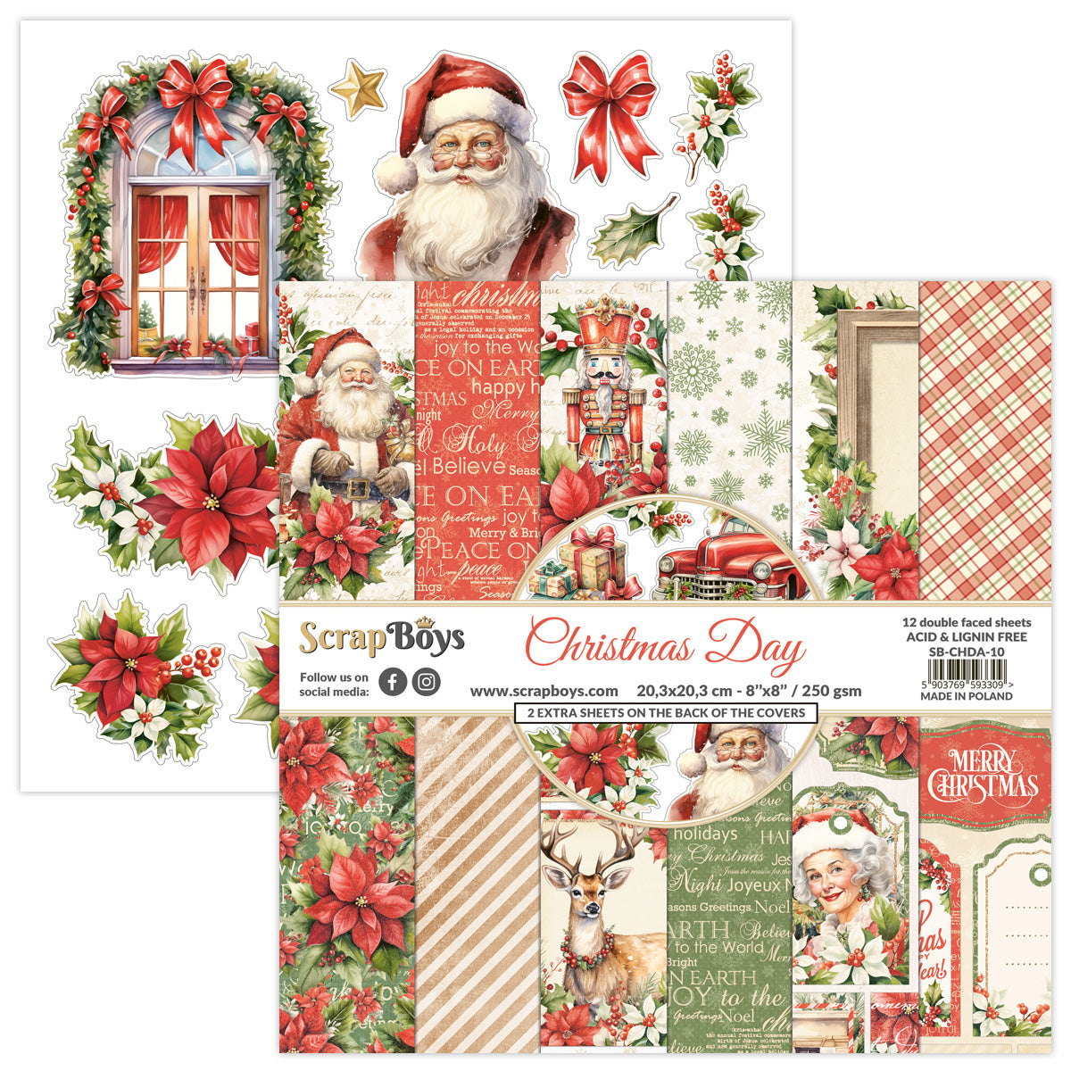 Set de papeles Scrap Boys 8x8" Christmas Day