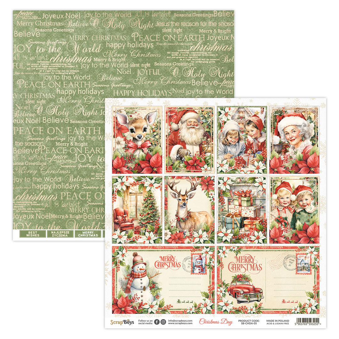 Set de papeles Scrap Boys 8x8" Christmas Day
