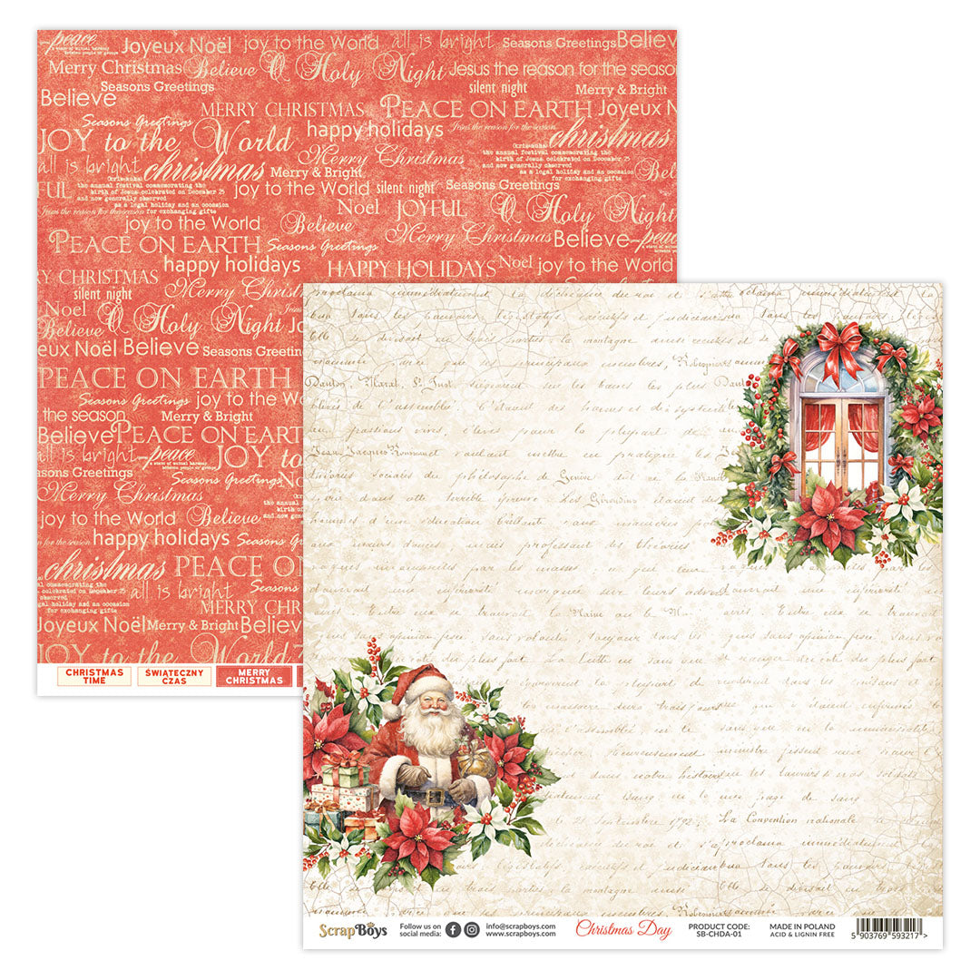 Set de papeles Scrap Boys 8x8" Christmas Day