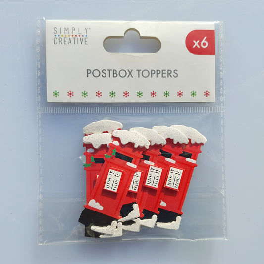 Simply Creative Christmas Basics Postbox Card Toppers 6 pcs