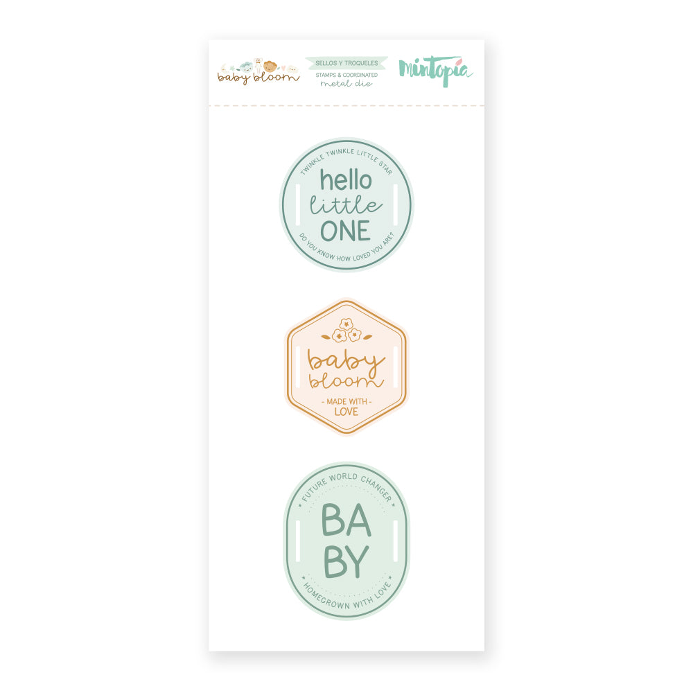 Sello y troquel Labels Baby Bloom