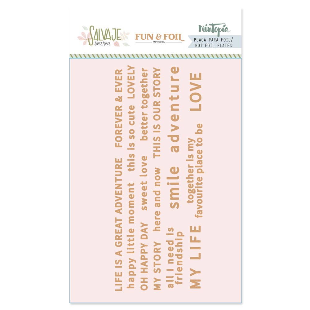 Placa Hot Foil&Fun Frases en inglés SALVAJE