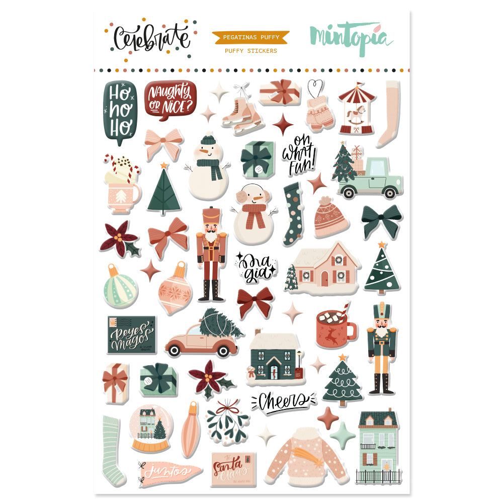 Pegatinas puffy ilustraciones CELEBRATE
