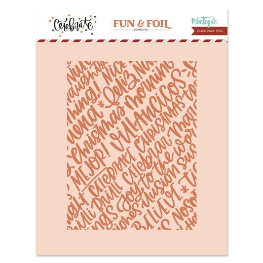 Placa Hot Foil&Fun Fondo Lettering CELEBRATE